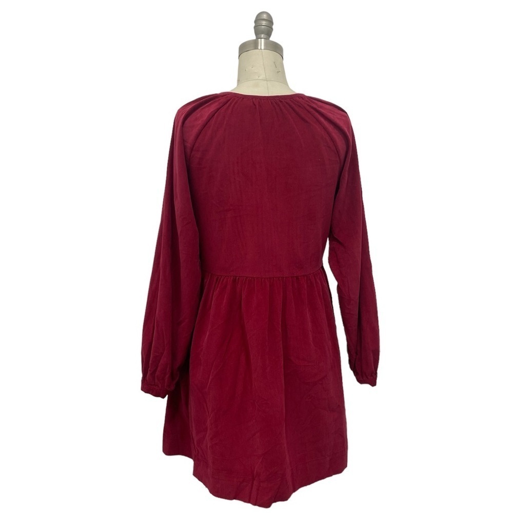 Women’s Ballon Sleeve Corduroy Velvet Midi Dress Universal Thread Red Size XS - Picture 3 of 7